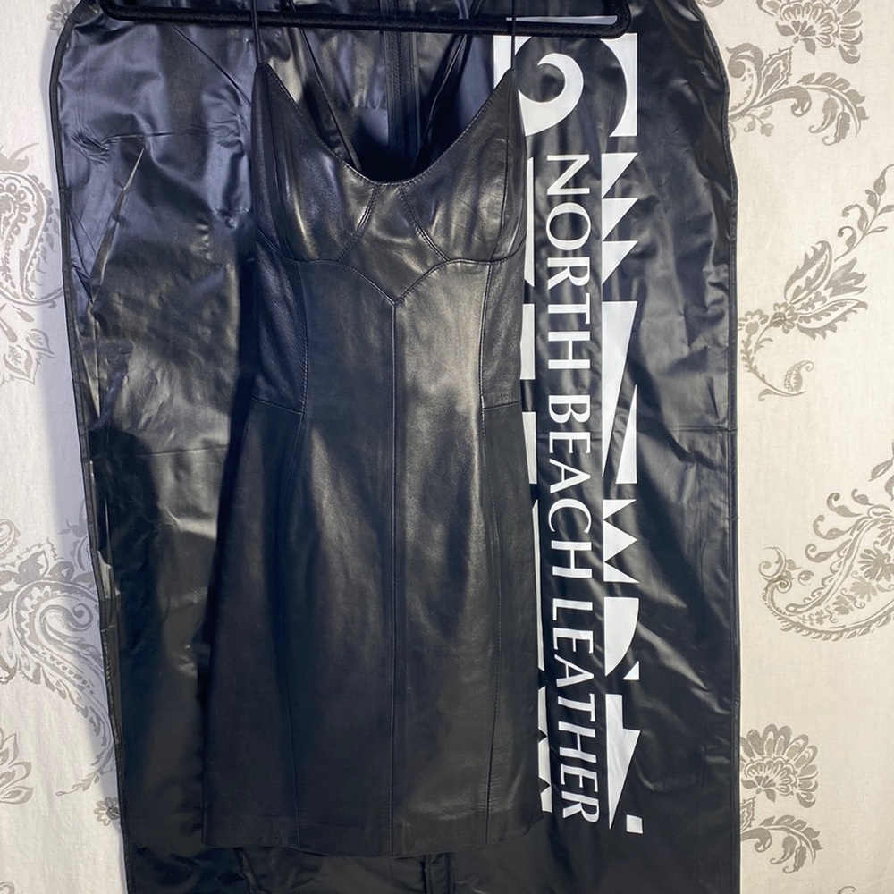 VINTAGE Micheal Holban NORTH BEACH LEATHER MINI DRESS